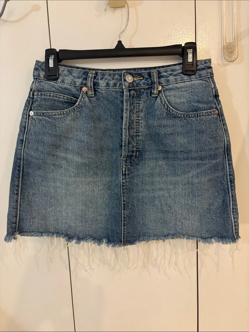 We the Free X Free People Rugged A-Line Denim Miniskirt Size 26